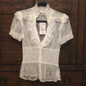 Bebe white lace top